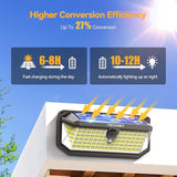 2 Pack 416 LED Solar Flood Lights 4200LM Motion Sensor Outdoor Waterproof Lights
