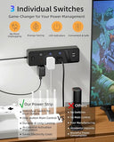 6 Outlet Surge Protector Power Strip 4 USB Ports 6FT Flat Plug Individual Switches 1500J
