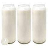 9 Day White Prayer Candle In Glass Jar- 3 Pack - Memory Candle For Religious, Memorial, Vigil And Emergency - 100% Vegetable Oil Wax