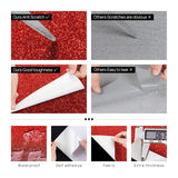 Ruby Red Glitter Wallpaper Sparkle Glitters Peel And Stick Wallpaper Red Glitter Contact Paper Self Adhesive Removable Glitters Fabric Wall Paper For Bedroom Cabinets Dresser Decor 15.8"X80"