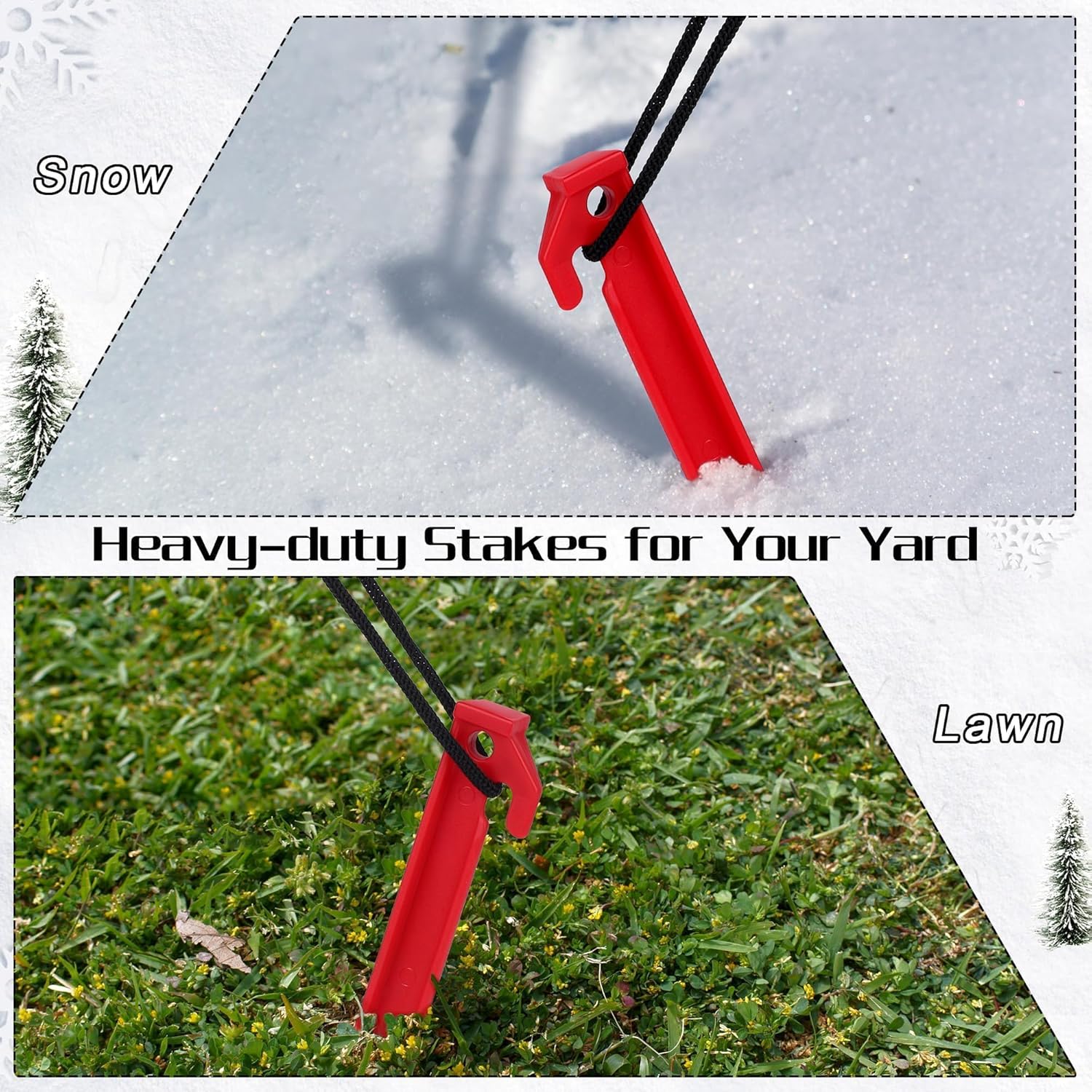 16 Pieces Plastic Inflatable Stakes 8.8 Inch Christmas Halloween Yard Stakes Heavy Duty Anchor Replacement Inflatable Ac