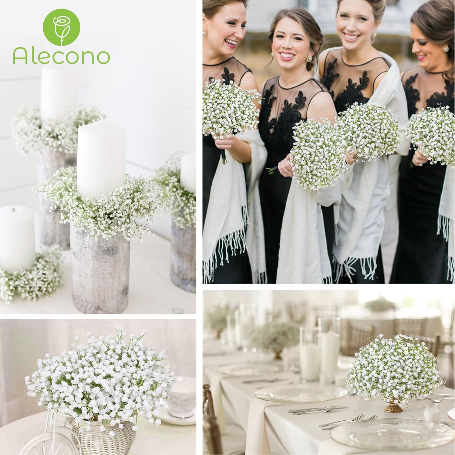 Babys Breath Artificial Flowers 60 Pcs, White Artificial Baby Breath Bulk For Diy Floral Bouquets For Wedding, Fake Babies Breath Real Touch Flowers For Home Decorations