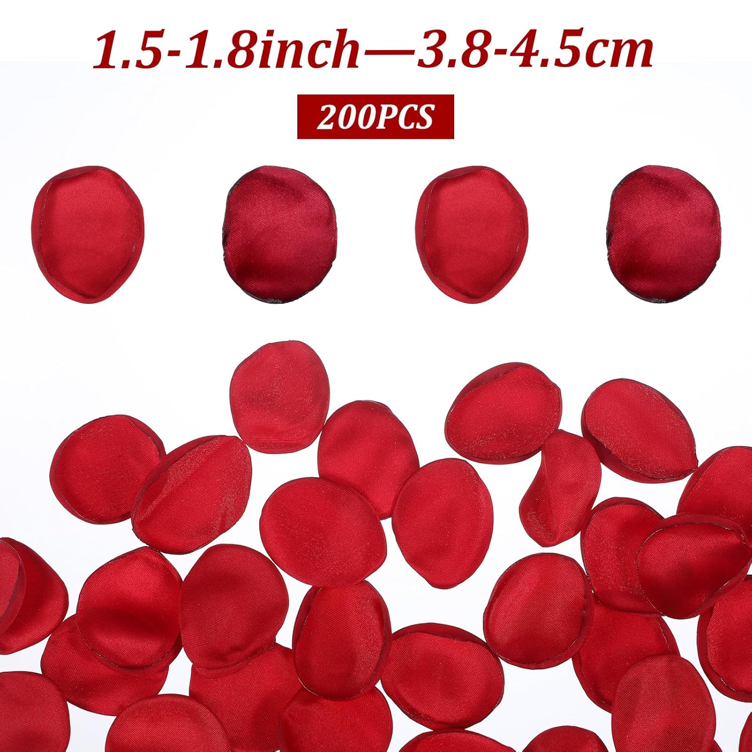 200Pcs Artificial Rose Petals,Fake Rose Pedals, Silk Roses Petal, Fake Flower Petal For Wedding, Romantic Night, Valentine'S Day, Home Decor,Red