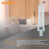 GX23 CFL Light Bulbs 10 Pack 13W 2700K Soft White Single U Twin Tube 2 Pin Base