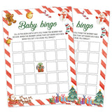 Christmas Baby Shower Games For Boy Girl - Christmas Holiday Gender Reveal Games - Winter Baby Shower Game - 25 Cards (Xmas001)