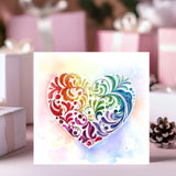 Mother'S Day Card, Multicolor Love Heart Greeting Card, Heart Card, Artful Quilled Quilling Card For Wedding, Anniversary, Birthday, Mothers Day, Valentine, Friend Mom Couple (Heart)