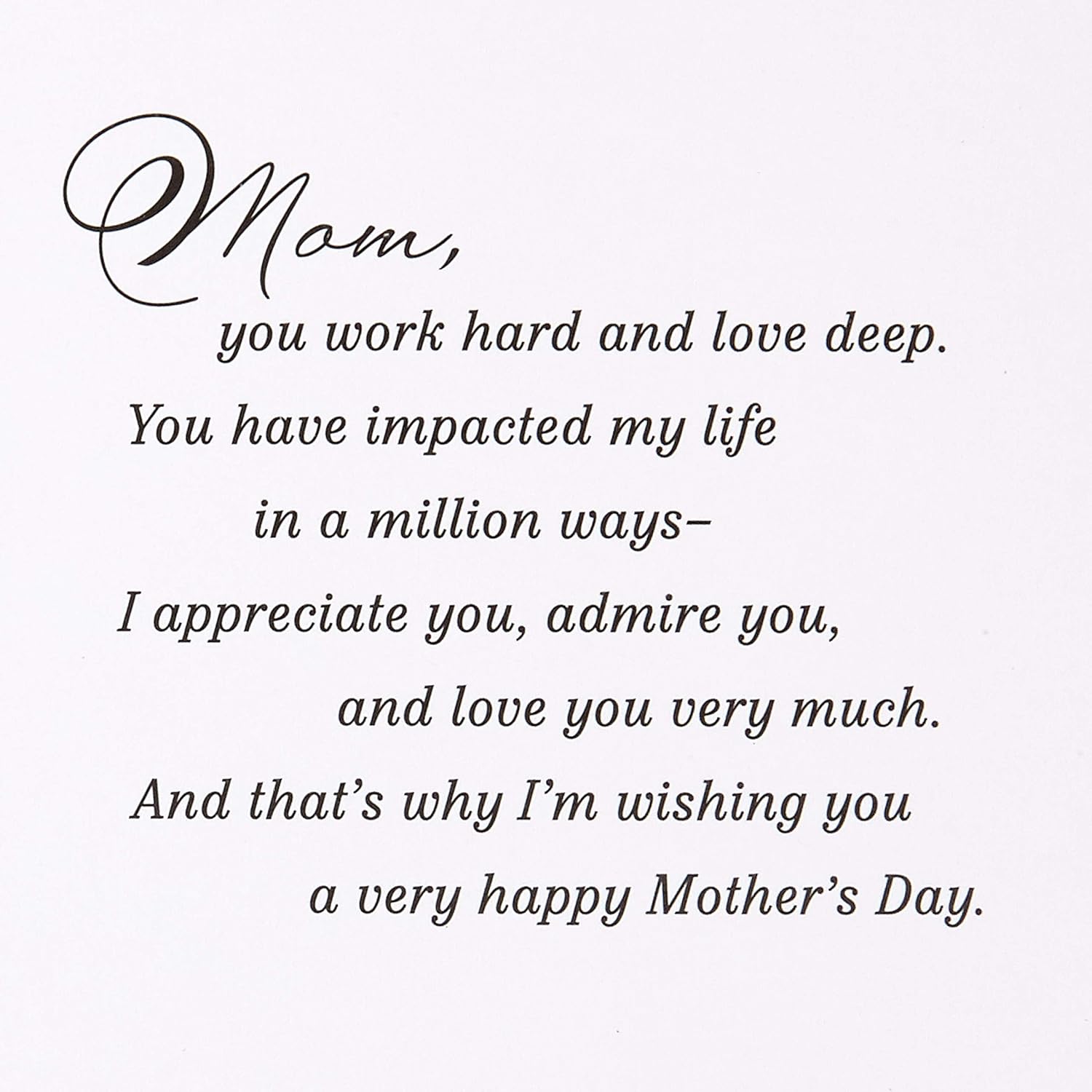 Hallmark Mothers Day Card from Son or Daughter (A Mom Like You)