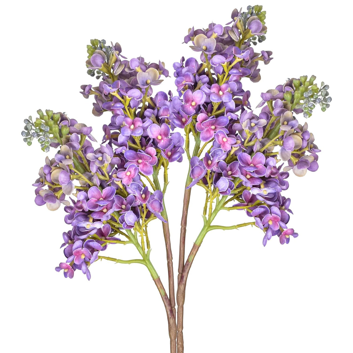 22” Artificial Lilac Flower Branch Real Touch Gradient Purple Fake Delphinium Antirrhinum Stem Flower For Wedding Bouquet Table Centerpieces Vase Floral Arrangement Home Decoration 2Pcs