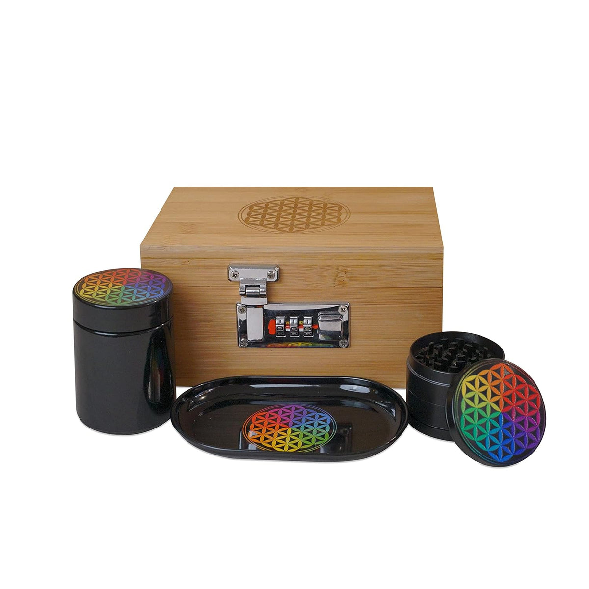 Bamboo Storage Box - Decorative Storage Box With Lid And Combo Lock - Bamboo Box With Accessories For Making Tea And Storing Herbs And Spices, Stronger Than The Wooden Box