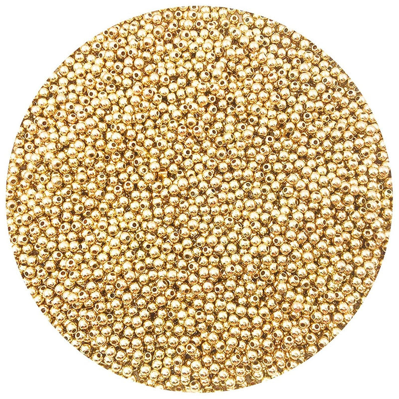 2000Pcs 4Mm Round Kc Gold Spacer Beads Loose Ball Beads For Bracelet Necklace