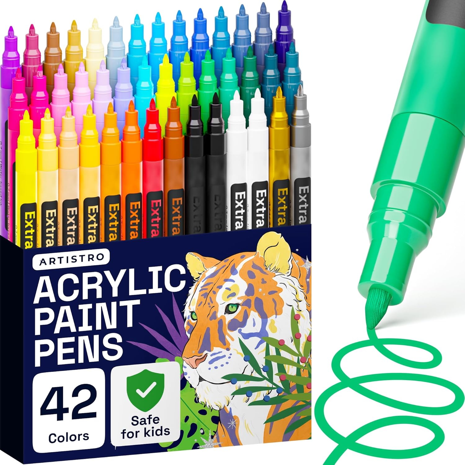 42 Acrylic Paint Pens, Art Set Acrylic Markers For Textile, Canvas, Rock, Glass, Wood, Paper, Pumpkin, Diy, Paint Markers For Kids And Adults