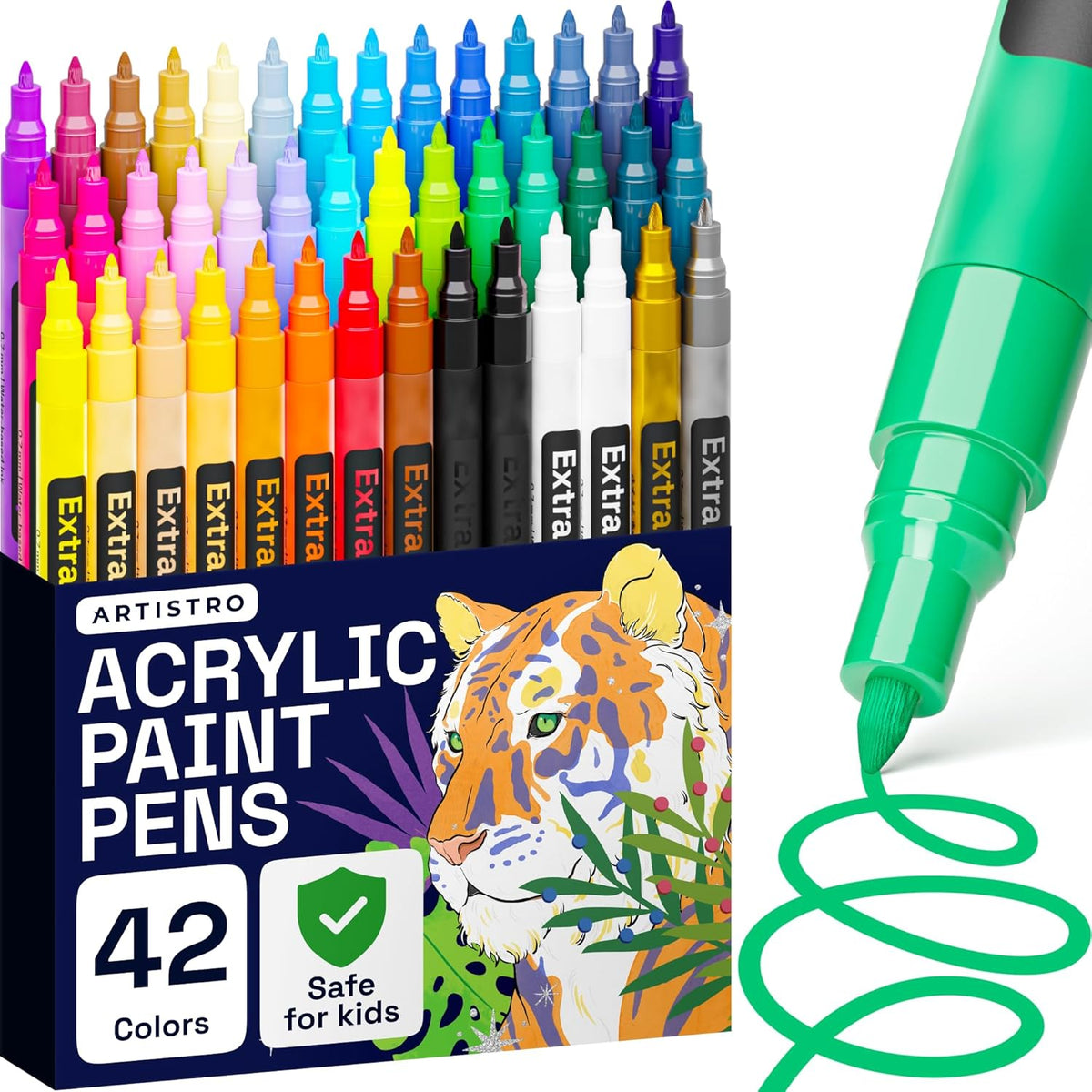 42 Acrylic Paint Pens, Art Set Acrylic Markers For Textile, Canvas, Rock, Glass, Wood, Paper, Pumpkin, Diy, Paint Markers For Kids And Adults