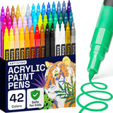 42 Acrylic Paint Pens, Art Set Acrylic Markers For Textile, Canvas, Rock, Glass, Wood, Paper, Pumpkin, Diy, Paint Markers For Kids And Adults
