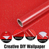 Holographic Glitter Red Contact Paper - 15.7”X78” Sparkle Peel And Stick Wallpaper, Self-Adhesive Waterproof Vinyl Film For Kitchen Countertops, Cabinets, Furniture, Removable & Easy To Clean