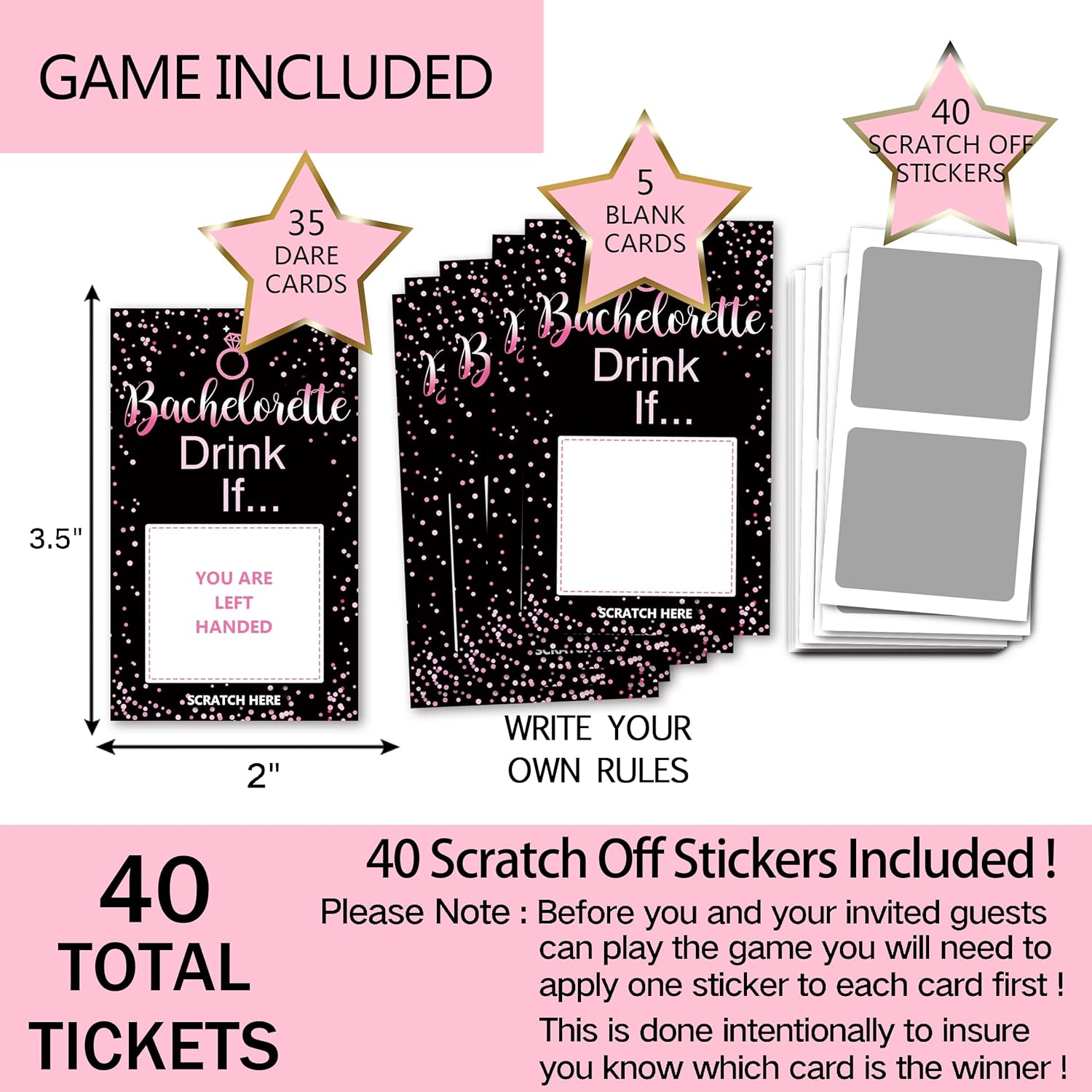 Bachelorette Party Drinking Games - Drink If Games Scratch Off Cards - Perfect For Girls Night Out Activity,Bridal Showers,Bridal Parties,Wedding Showers,Engagement And Birthday 40 Sheets-05