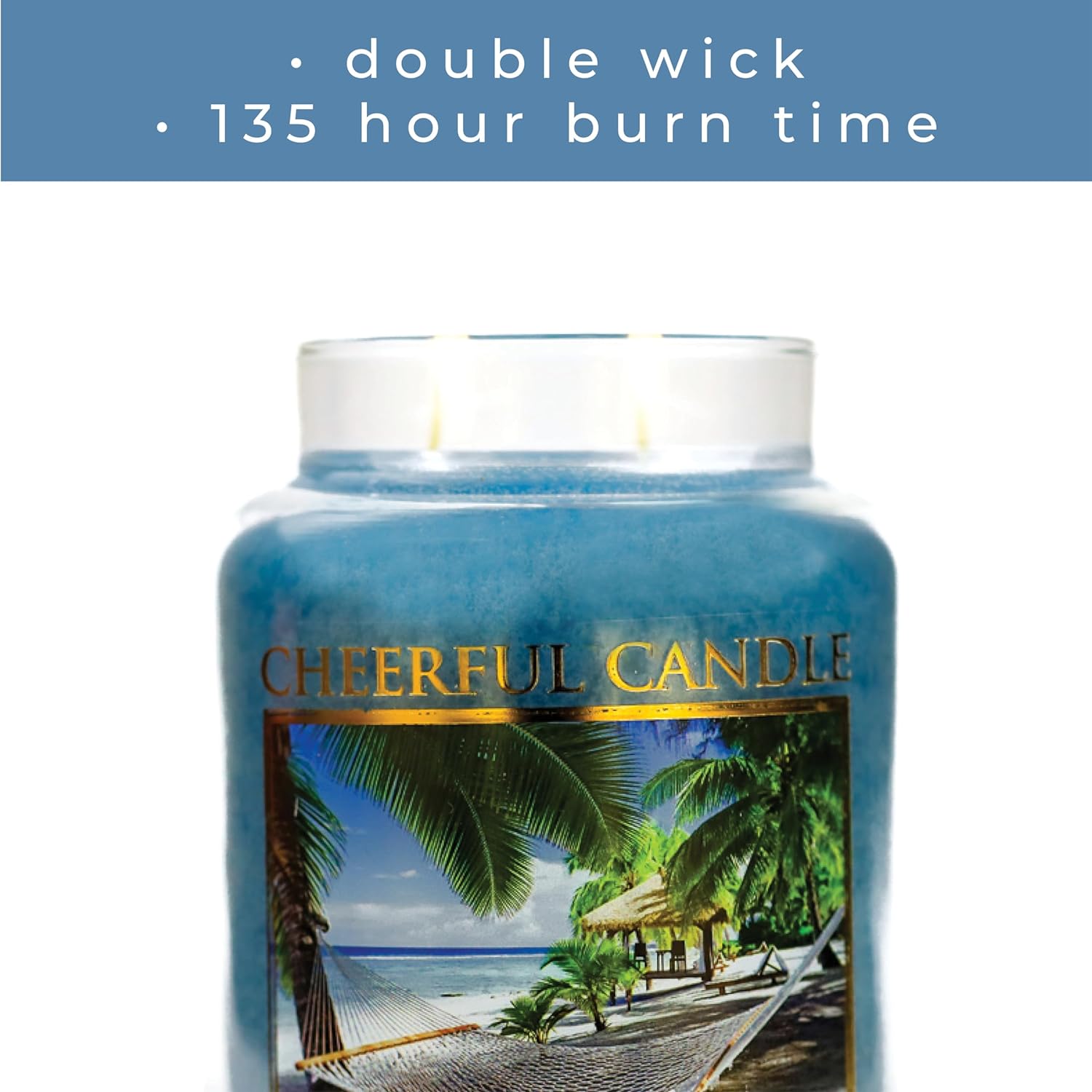 A Cheerful Giver - Island Breeze Scented Glass Jar Candle (24 oz) with Lid & True to Life Fragrance Made in USA