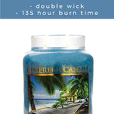 A Cheerful Giver - Island Breeze Scented Glass Jar Candle (24 oz) with Lid & True to Life Fragrance Made in USA