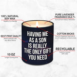 Birthday Gifts For Mom From Son - Mom Birthday Gifts From Son - Moms Gift Ideas - Mother Gift, Funny Mother Candle, 10 Oz Jar Lemongrass Scent Soy Wax Candle