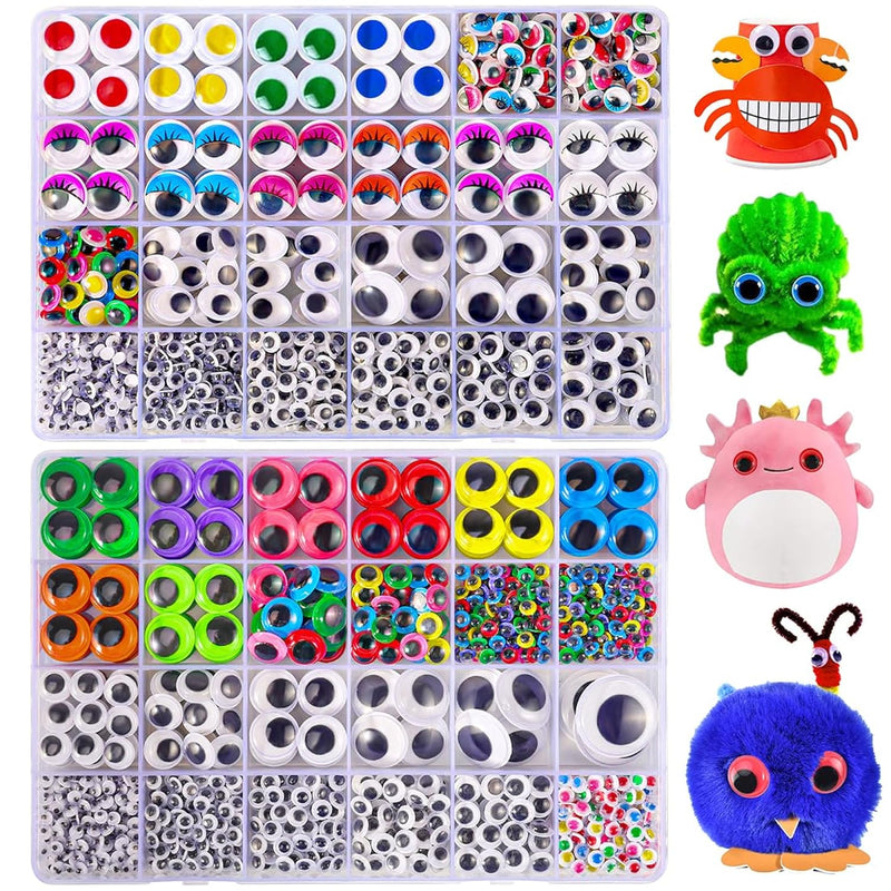 2500Pcs Googly Eyes Self Adhesive For Crafts 48 Styles Sticker Eyes Multi Colo