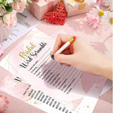 220 Pieces Bridal Shower Games Cards Bridal Shower Games Supplies Including Wedding Cards And 20 Pcs Pencils For Bride And Groom Supplies Bachelorette Party Wedding Shower Party Favor (Pink And Gold)