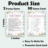 Flowers Baby Shower Games - Name That Baby Song & Trivia - 30 Can Be Used On Both Sides Game Cards & 1 Answer Card For Boys & Girls-Gender Reveal Activity, Party Favors & Decorations - B02