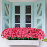 22 Bunches Of Outdoor Artificial Flowers, Uv Resistant Fake Flowers Artificial Silk Flowers With Plastic Plants For Indoor Outdoor Front Porch Hanging Planter Decoration (22, Rose Red)