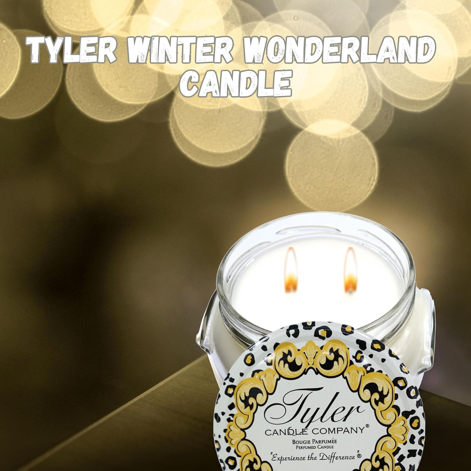Bundle Compatible With Tyler Candle Company Winter Wonderland Scent Jar Candle - Luxurious Scented Candle With Essential Oils - Large Candle 22 Oz With Keychain