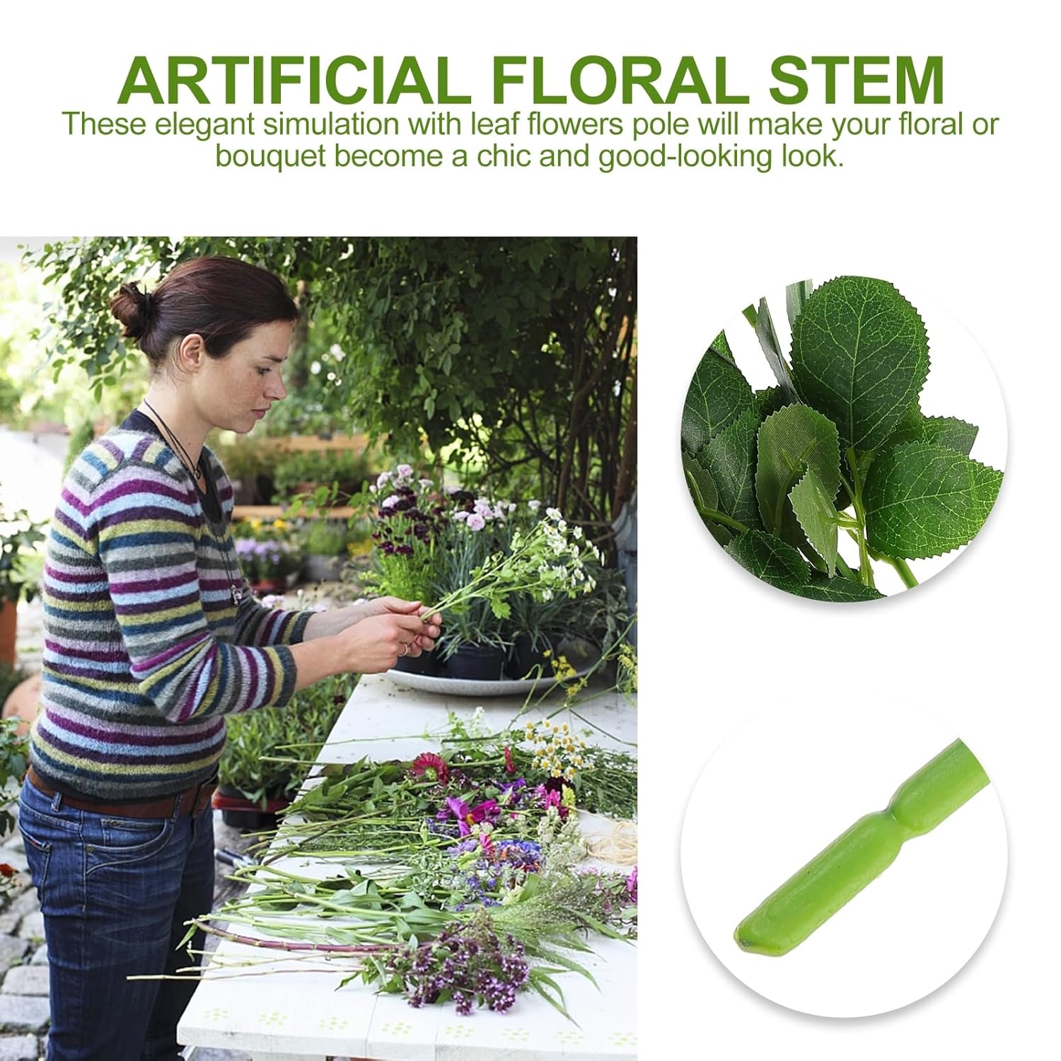 30 Pcs Artificial Rose Stems With Green Leaves Faux Floral Wire Stems For Home Decoration Diy Craft Flower Arrangement