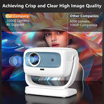 Smart 1080P Projector, 4K Support, WiFi Bluetooth, Android, Portable Use