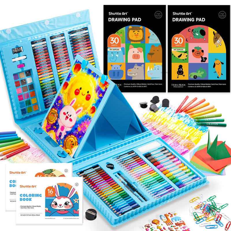 335 Piece Kids Art Set, Multi-Media Art Supplies, Gift Art Kit With Trifold Ea