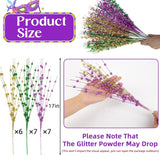 Mardi Gras Decorations, 20Pcs Carnaval Picks Table Centerpiece Decor, Artificial Glitter Berry Stems In Purple Green Gold For Mardi Gras Christmas Tree Party Ornaments Decoration