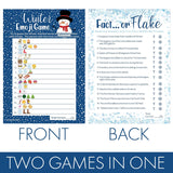 Winter Holiday Party Games Emoji Picture Guessing And Fact Or Flake Winter Trivia 2 Game Bundle For Kids - 25 Dual Sided Cards
