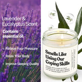 Therapist Gifts For Women Men, Gifts For School Counselor, Social Worker, Psychologist, Mental Health, Funny Coping Skills Candle For Stress Relief, Healing, Emotional Support, Lavender