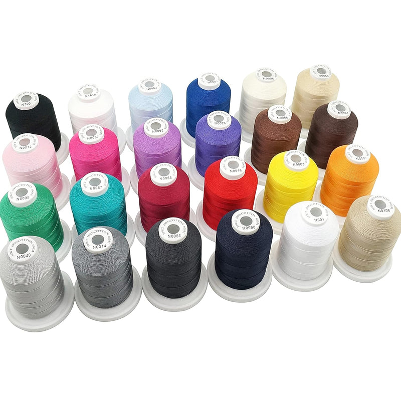 24 Basic Colors Multi-Purpose 100% Mercerized Cotton Threads 50S/3 600M(660Y)