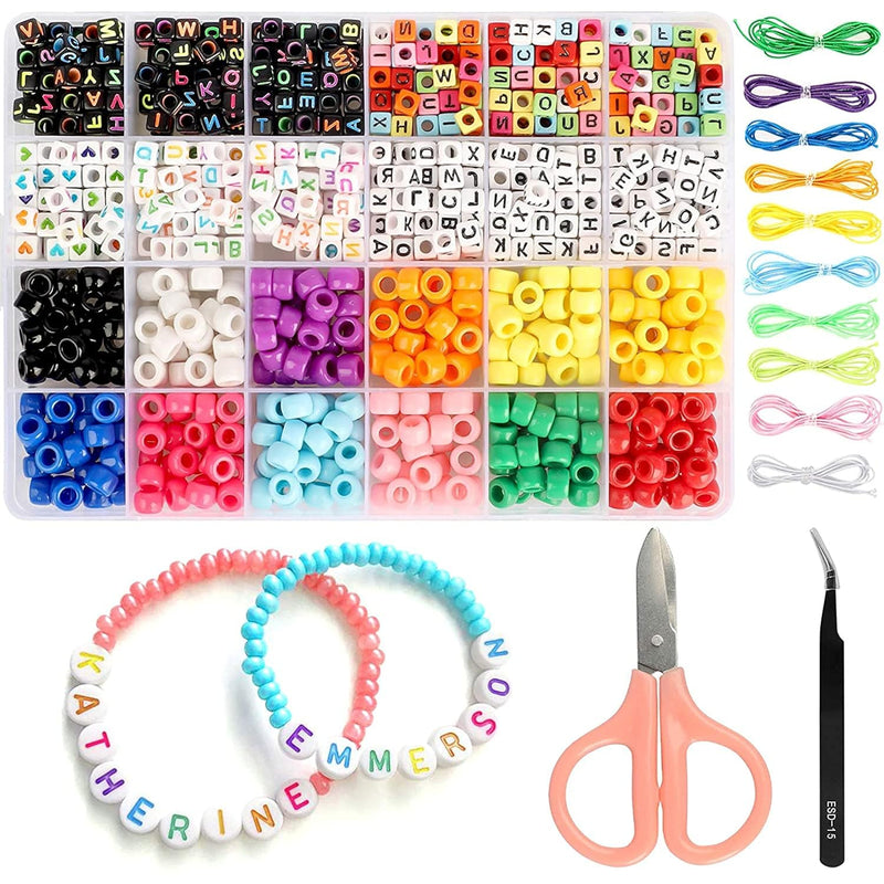 972 Pcs Jewelry Making Supplies Kits, Kids Diy Alphabet Letter Pony Be