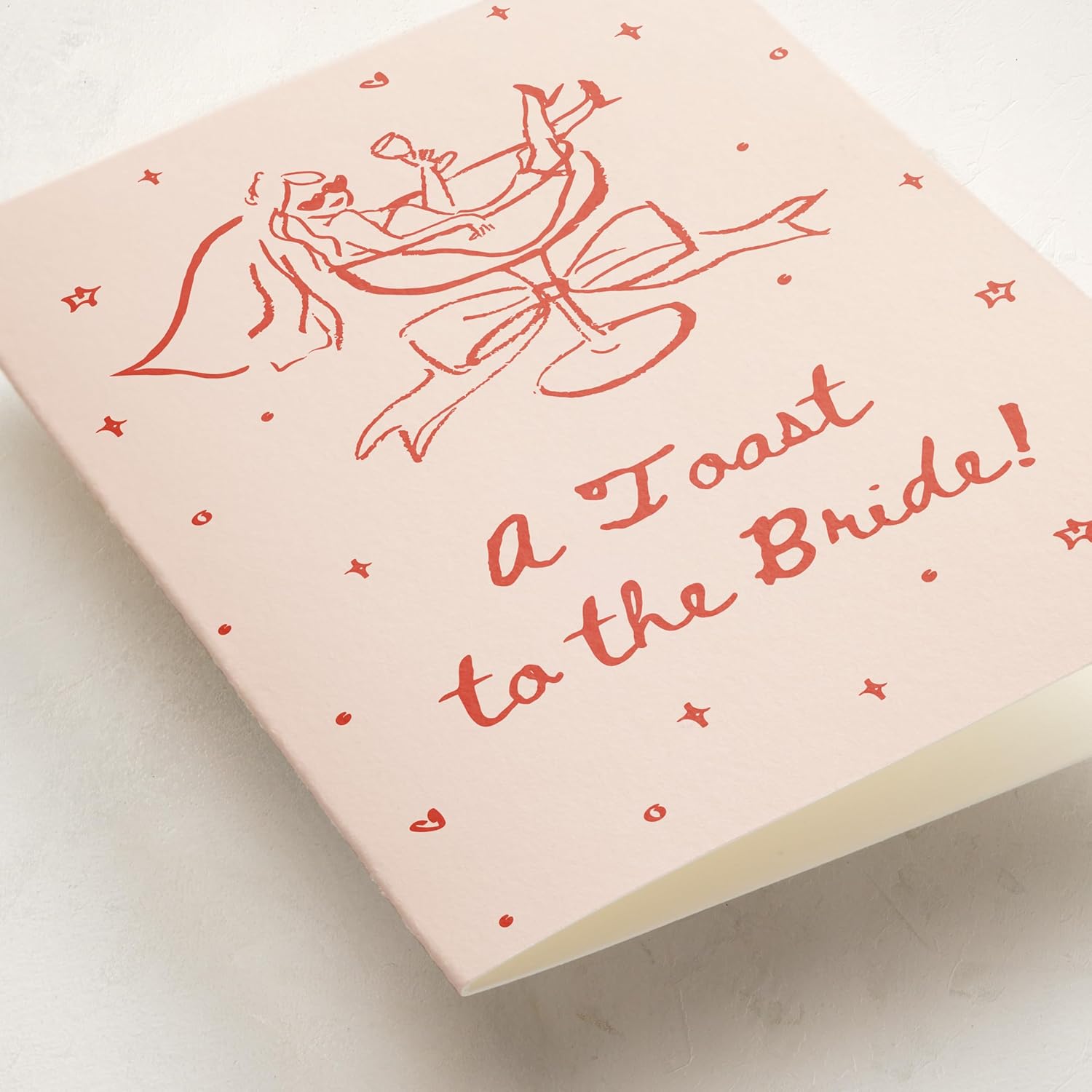Cheers To Love Bridal Shower Card Fun Bachelorette Wedding Greeting Playful Bride Illustration Celebration Champagne Coupe Party Engagement Congrats Premium 5X7 Stationery With Envelope Feminine Modern Design