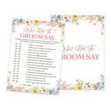 Bridal Shower Games, Wedding Shower Game Cards, Wildflower Bridal Party Decorations Supplies, Engagement Bachelorette Games For 25 Guests, Wedding Game For Reception -A11