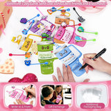 24 Pack Valentines Day Cards With Reusable Straw Covers Caps For Kids School Classroom, Cute Tumbler-Shaped Valentine Cards With Funny Word Play, Valentine Exchange Present Party Favors