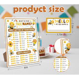 What Is Your Bee Name Game,30 Stickers, Bee Party Decor, Perfect For Birthday Party Activities 6×8 Wooden Play Sign With Stand