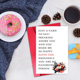 Lovely Valentines Day Card For Wife Girlfriend, Romantic Valentine’S Day Cards From Husband Boyfriend, Just A Card To Say