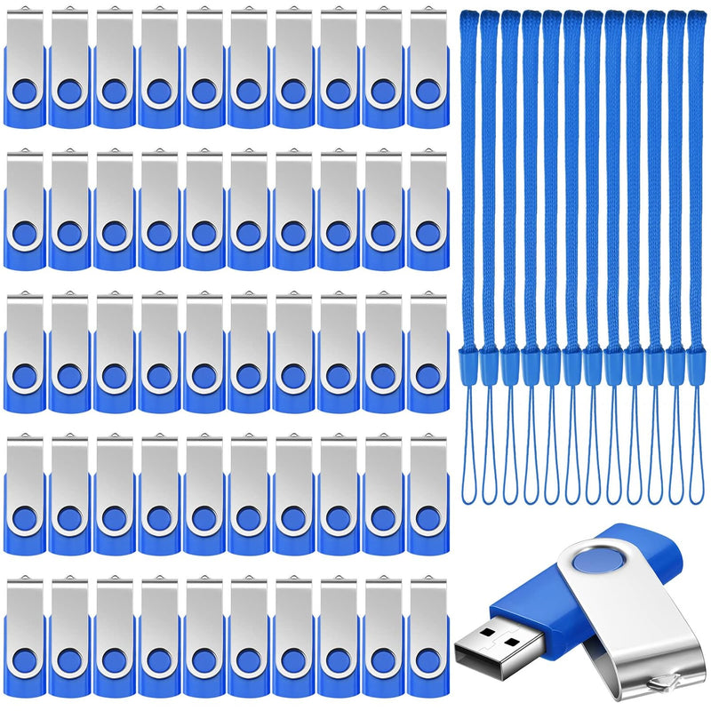 50 Pack 128 Mb Usb 2.0 Flash Drives Bulk With Lanyards Usb Thumb Drive Swivel