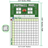 Football Squares Pool Board 2Pc Set | 13 X 19 Inch Large Size | Office Party Pool Poster | Big Game Party Decorations | Football Super Game Bowl Party Pool Poster (2)