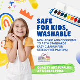Washable Bulk Watercolors, 18 Pack, 8 Colors, Wood Brush, Classroom Bulk Pack - Bulk Watercolors