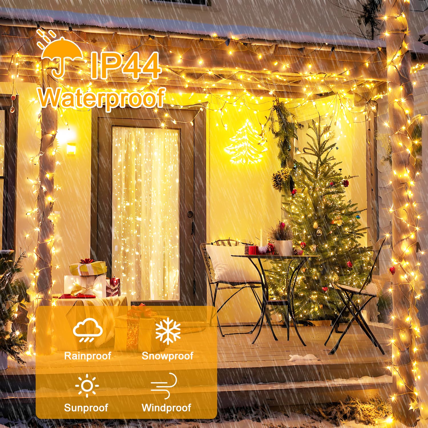 Led String Lights,800 Leds,80M/262Ft Warm White Christmas Lights Waterproof With Remote,Indoor Outdoor Clear Wire,8 Mode