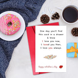 Romantic Valentines Day Card For Husband Boyfriend, Happy Valentine’S Day Card For Wife Girlfriend, One Day You’Ll Find This Card In A Drawer