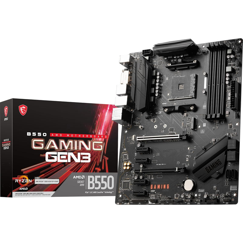 MSI B550 Gaming GEN3 Gaming Motherboard (AMD AM4, DDR4, PCIe 3.0, SATA 6Gb/s,