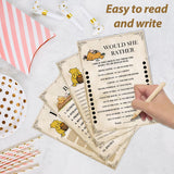 51Pcs Winnie Baby Shower Games, 2 Sets (25 Cards Each, 4 Games) Activities Cards With Answer Card, Baby Shower Party Cards, Include Baby Bingo, Prediction And Advice, Mommy'S Belly, Word Scramble