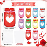 60 Set Valentine'S Day Cards Bulk Valentines Mason Jars Cards For School Classroom Party Favors Candy Holder Exchange Gifts Supplies(Hollow Heart)