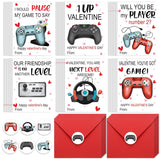 180 Pcs Valentine'S Day Cards With 60 Video Game Valentines Cards 60 Red Envelopes 60 Game Stickers For Valentines Exchange Gifts Party Favors
