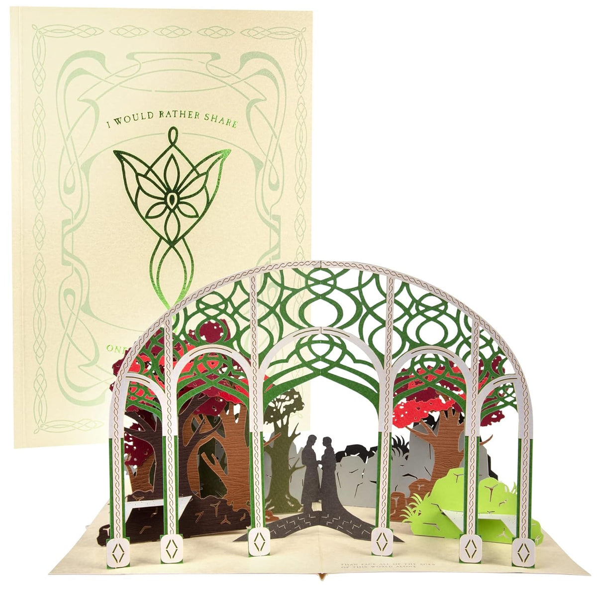 Lord Of The Rings Pop-Up Greeting Card - I Would Rather Share One With You, Than Face All The Ages Of This World Alone - Love, Anniversary, Birthday - Rings Of Power Card For Men & Women -5X7